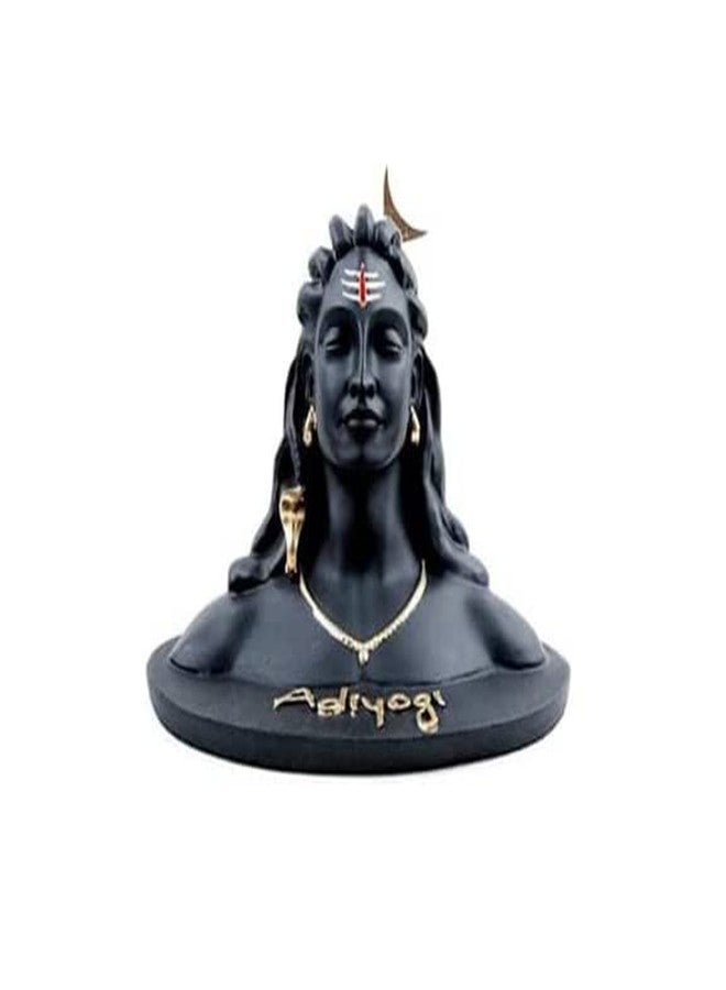 A & S VENTURES Resin Military Adiyogi Shiva Tilak & Moon On Head || Mahadev Shiv Shankara Statue For Car Dash Board, Home Pooja, Gift Home & Office Decor Showpiece, Pack Of 1 - Image 1